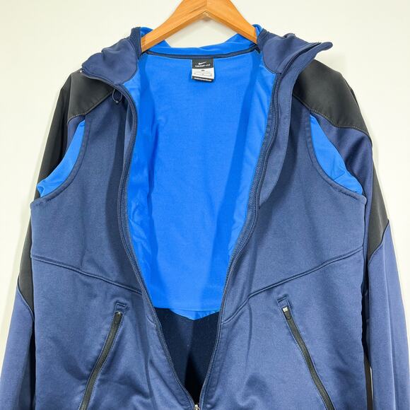 Nike Men Hiper Elite Hoodie Jacket M Therma Fit Full Zip Winterized Vent Motion - Picture 4 of 15